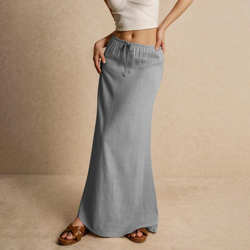 Jupe longue fluide pour femme – Style drapé Muse