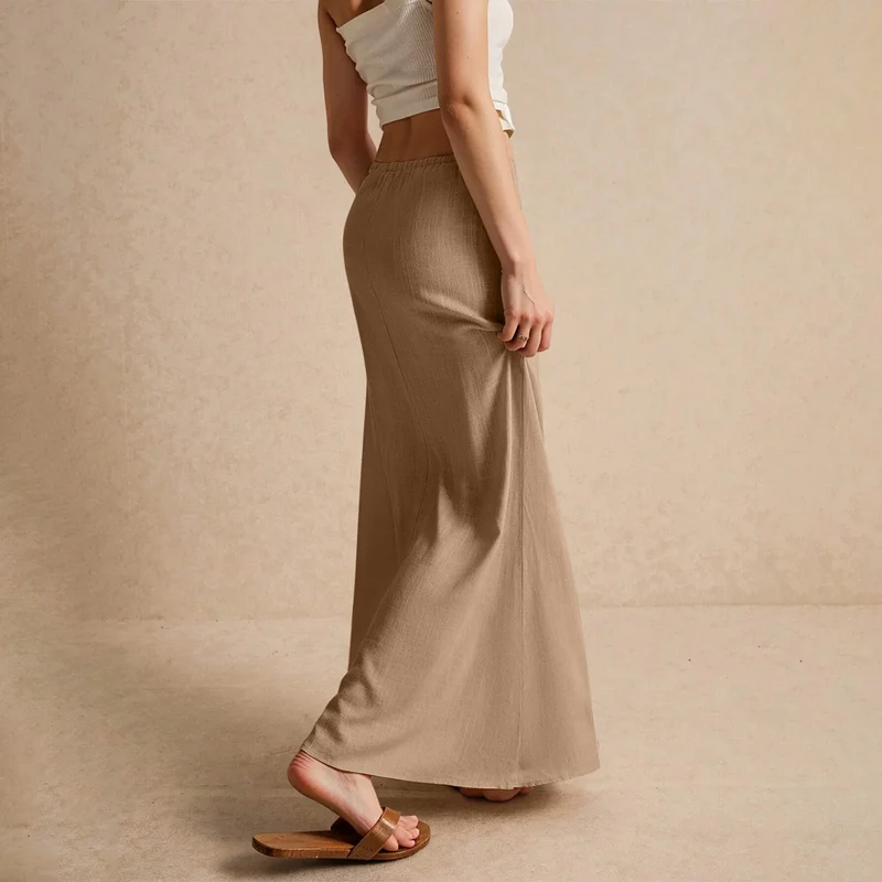 Jupe longue fluide pour femme – Style drapé Muse