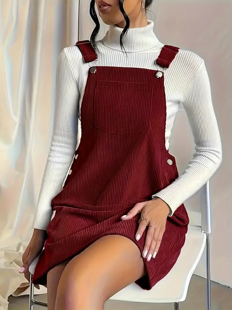 Robe en velours côtelé pour femme – Style rétro