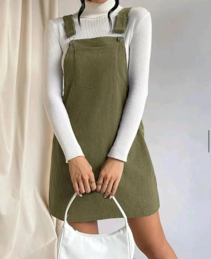 Robe en velours côtelé pour femme – Style rétro