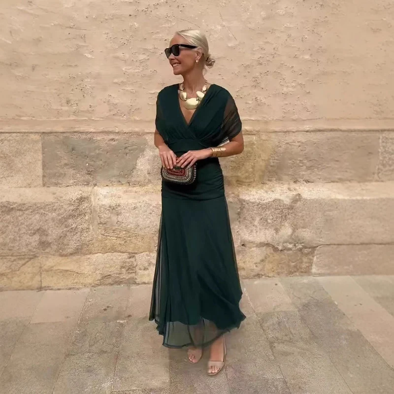 Rebeca Robe Élégante Femme – Style Soirée à Manches Transparentes