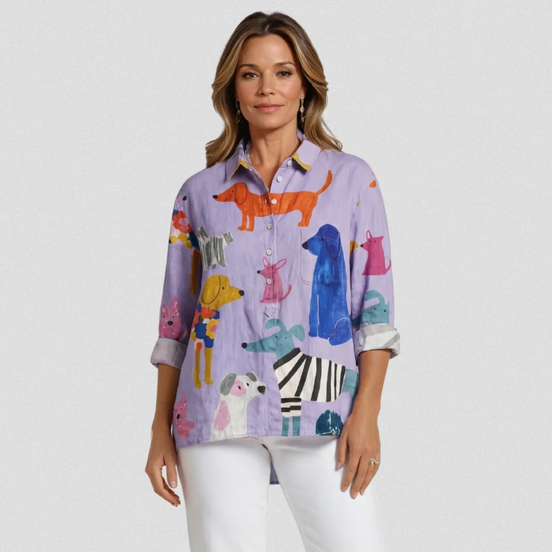 Clarysse | T-shirt décontracté avec impression artistique pour femmes