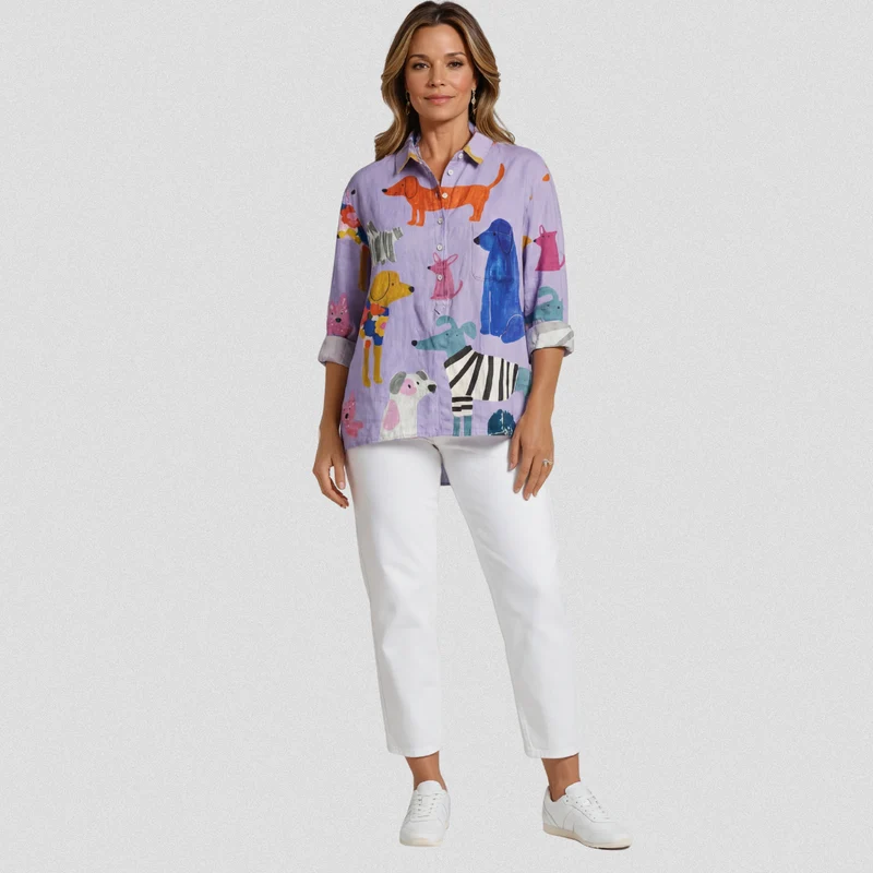 Clarysse | T-shirt décontracté avec impression artistique pour femmes