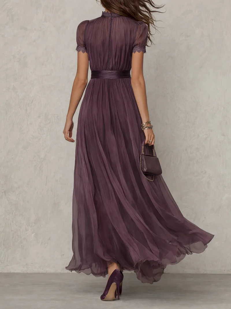 Antoinette | Robe Maxi Chiffon Vintage Élégante