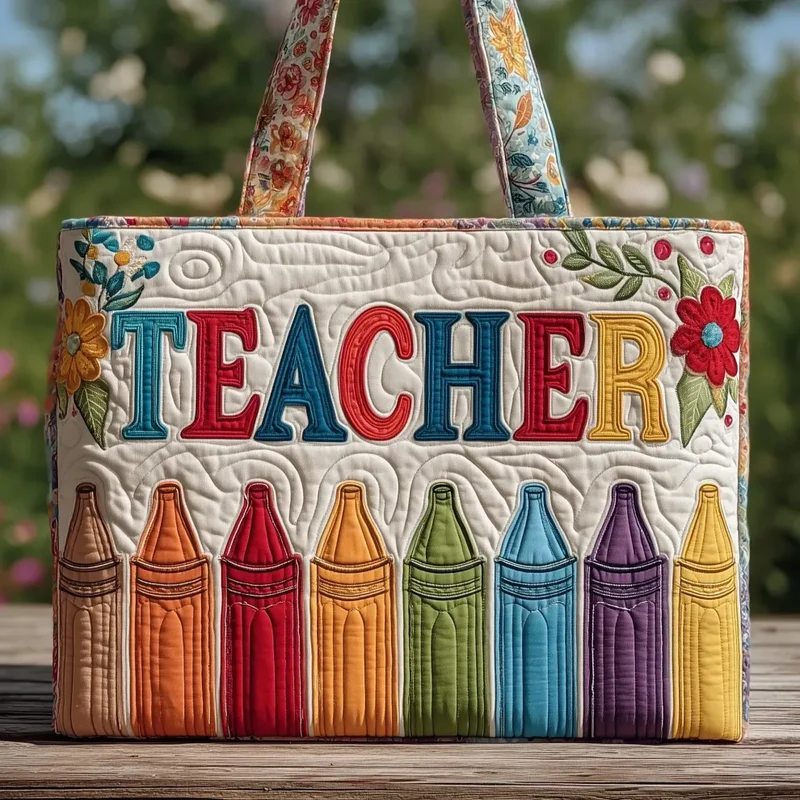 Joie de l'Enseignant | Sac en Tissu Matelassé Fait Main