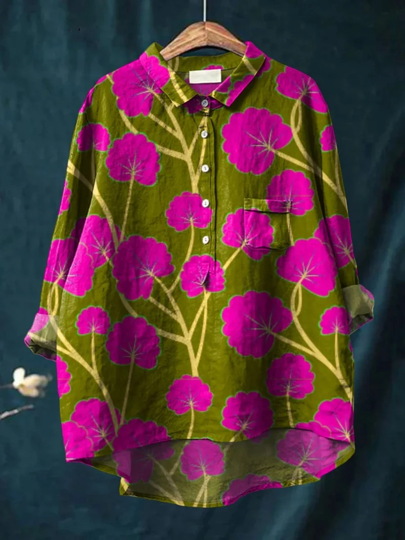 Lauren | Chemise décontractée vintage à imprimé floral pour femmes