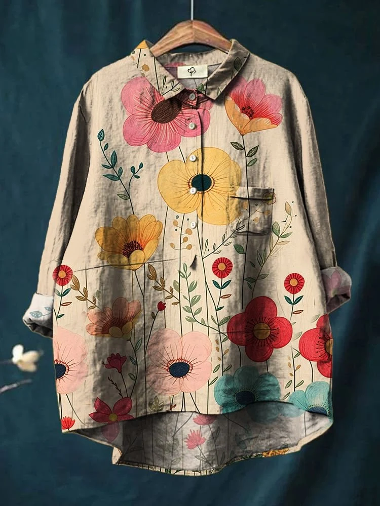 Mila | Chemise décontractée inspirée des fleurs pour femmes