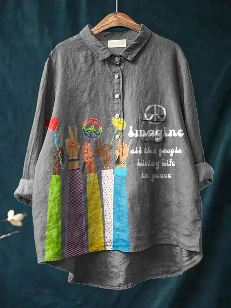 Indie | Chemise Femme Imprimé Paix Bohémien