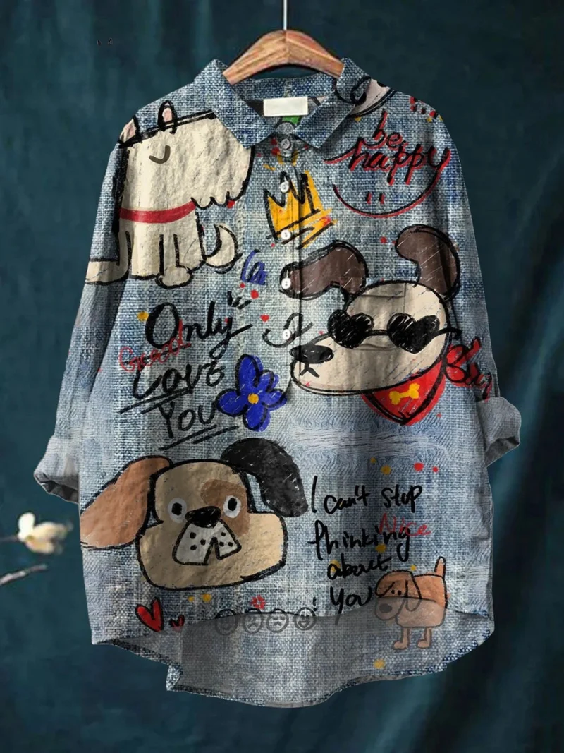 Kendra | Impression d'art de chien mignon T-shirt décontracté
