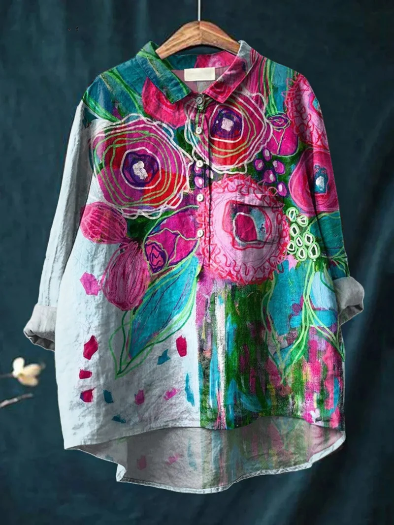 Skylar | Chemise décontractée avec imprimé floral vintage