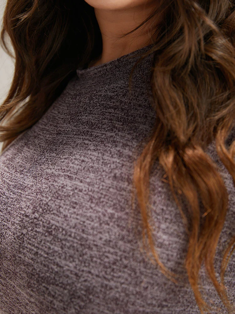 Plain Heather Pocket Belted Dress