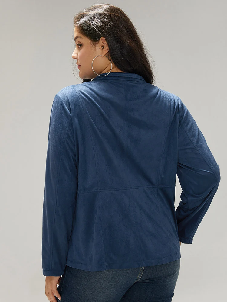 Solid Pocket Zipper Jacket