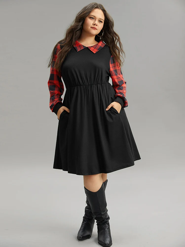Supersoft Essentials Plaid Patchwork Gathered Dress