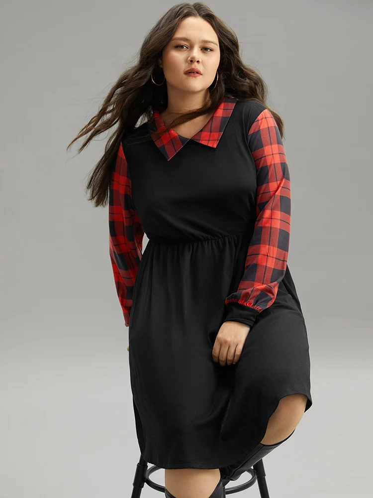 Supersoft Essentials Plaid Patchwork Gathered Dress