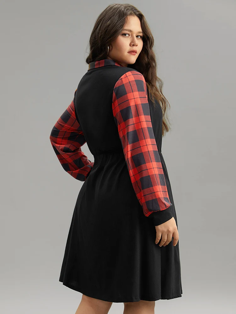 Supersoft Essentials Plaid Patchwork Gathered Dress