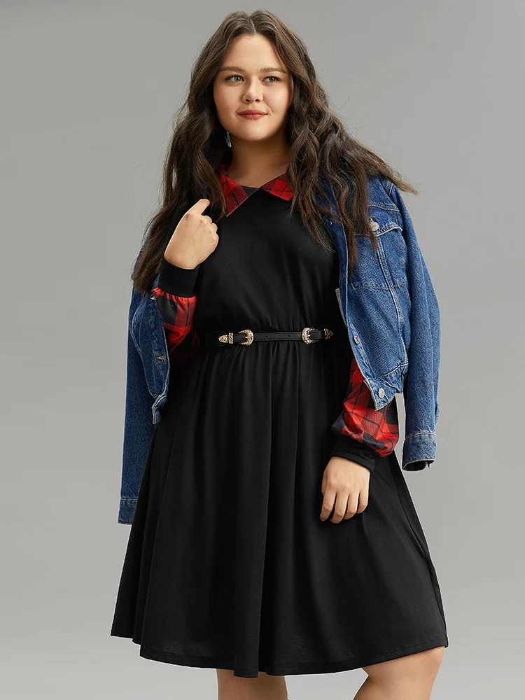 Supersoft Essentials Plaid Patchwork Gathered Dress