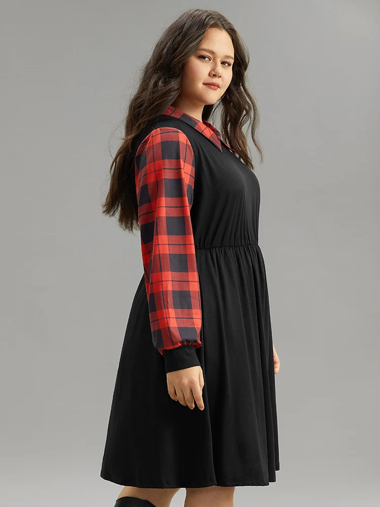 Supersoft Essentials Plaid Patchwork Gathered Dress