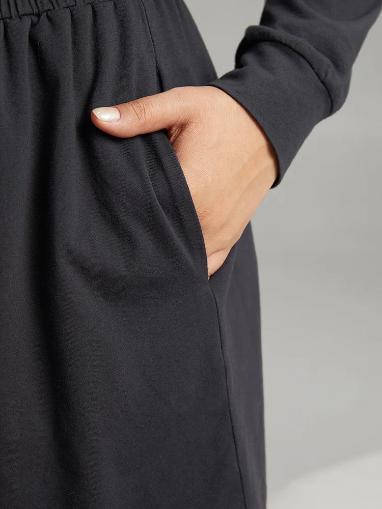 Cotton Plain Drawstring Pocket Sleep Shorts