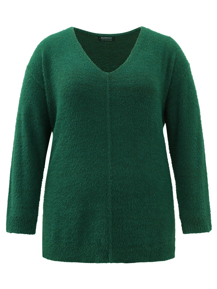 Solid Split Side Patchwork Pullover