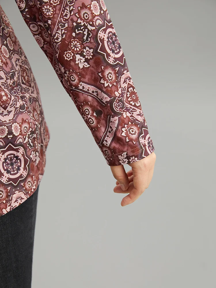 Bandana Print Round Neck T-shirt