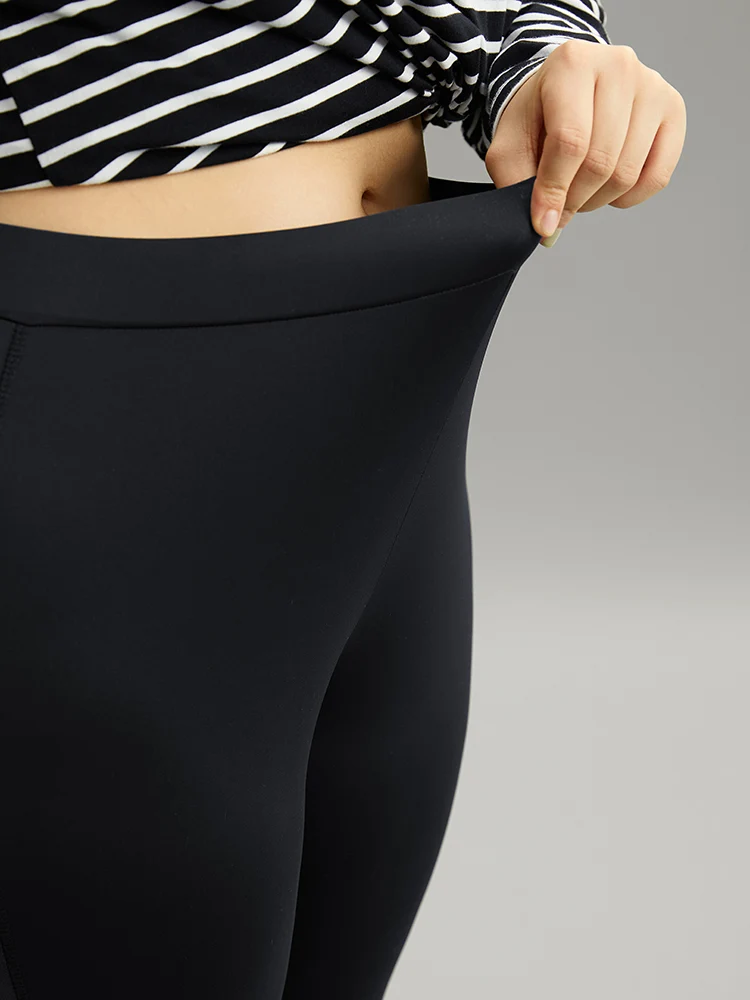 Patchwork Elastic Waist Skinny Leggings
