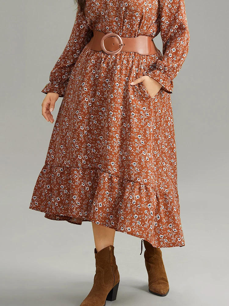 Ditsy Floral Pocket Elastic Waist Skirt