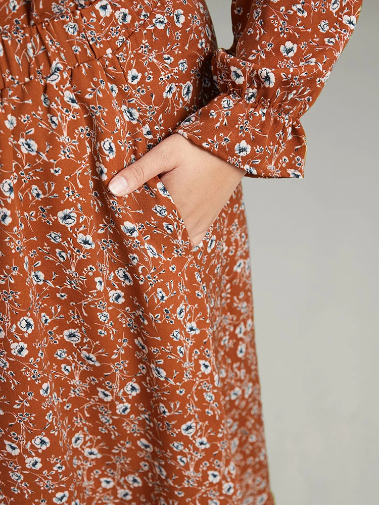 Ditsy Floral Pocket Elastic Waist Skirt