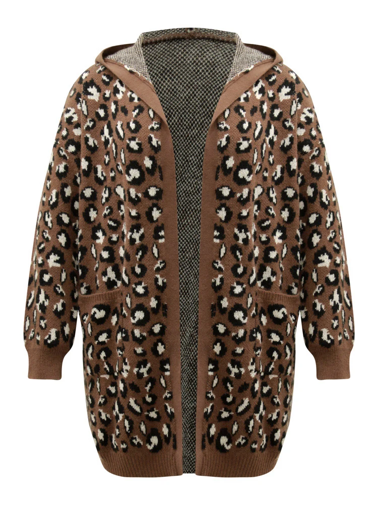 Supersoft Essentials Leopard Hooded Pocket Cardigan