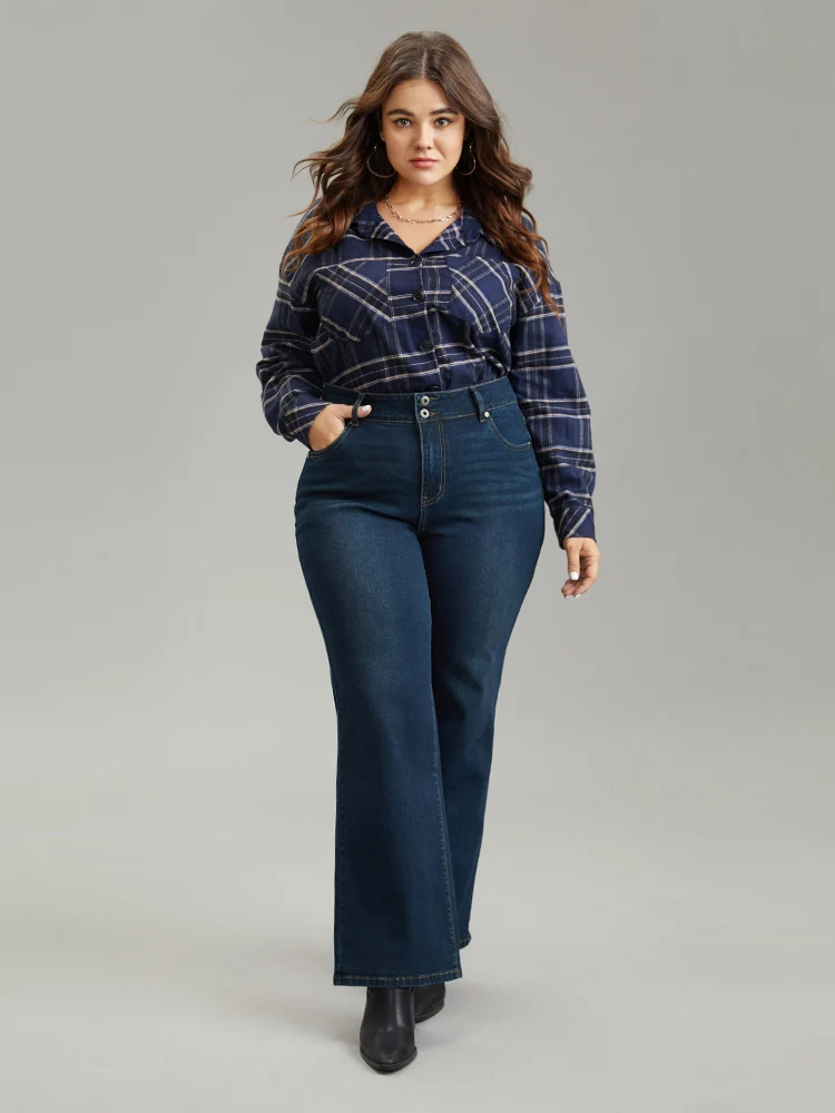 Straight Leg Full Length Pocket Zipper Jeans