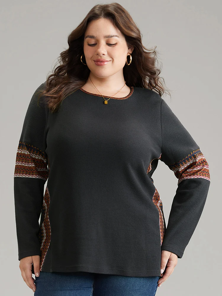 Bandana Print Waffle Knit T-shirt