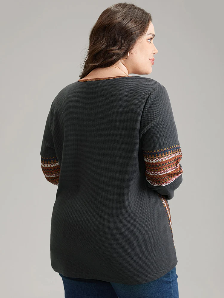 Bandana Print Waffle Knit T-shirt