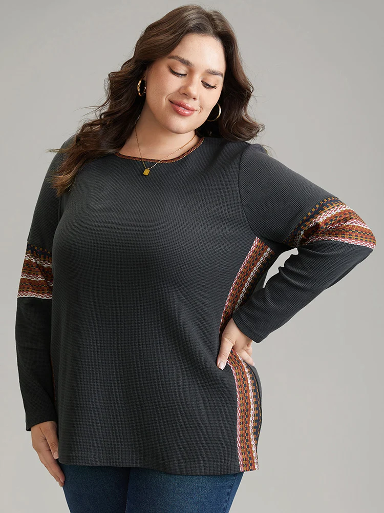 Bandana Print Waffle Knit T-shirt