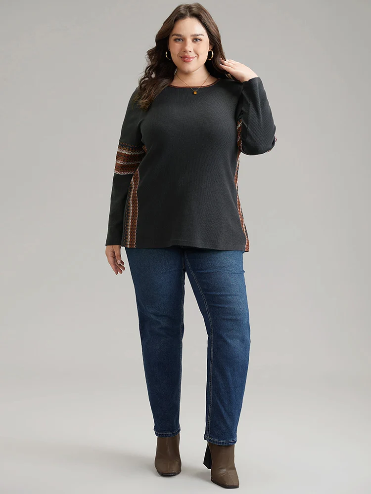 Bandana Print Waffle Knit T-shirt
