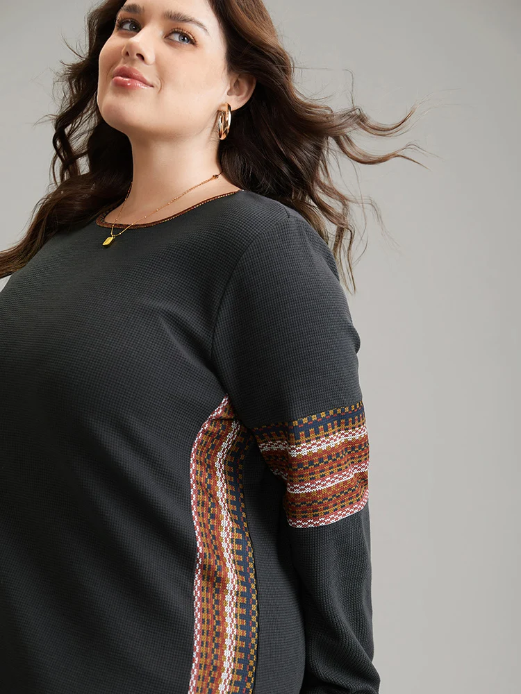 Bandana Print Waffle Knit T-shirt