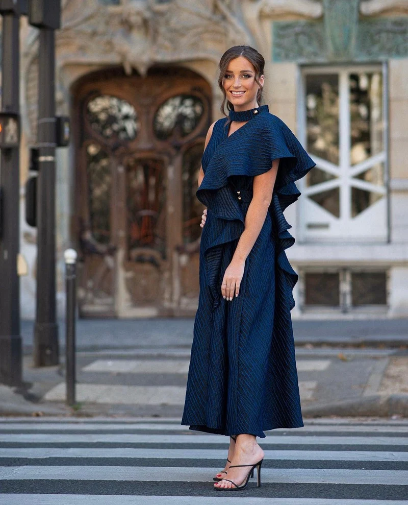 Robe Mikado bleue