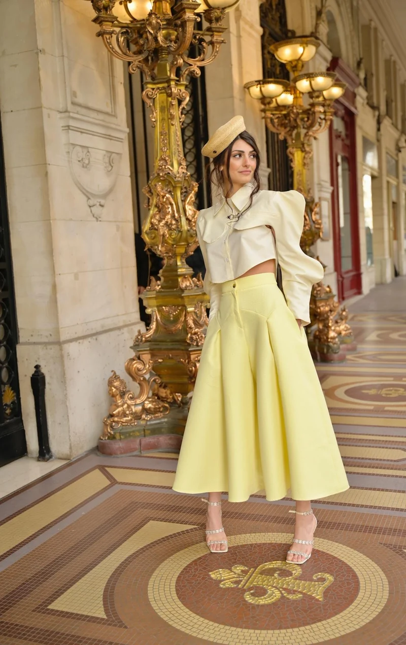 Jupe culotte Poca jaune