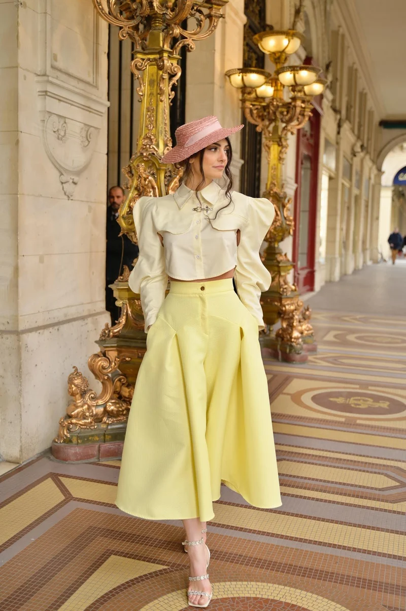 Jupe culotte Poca jaune