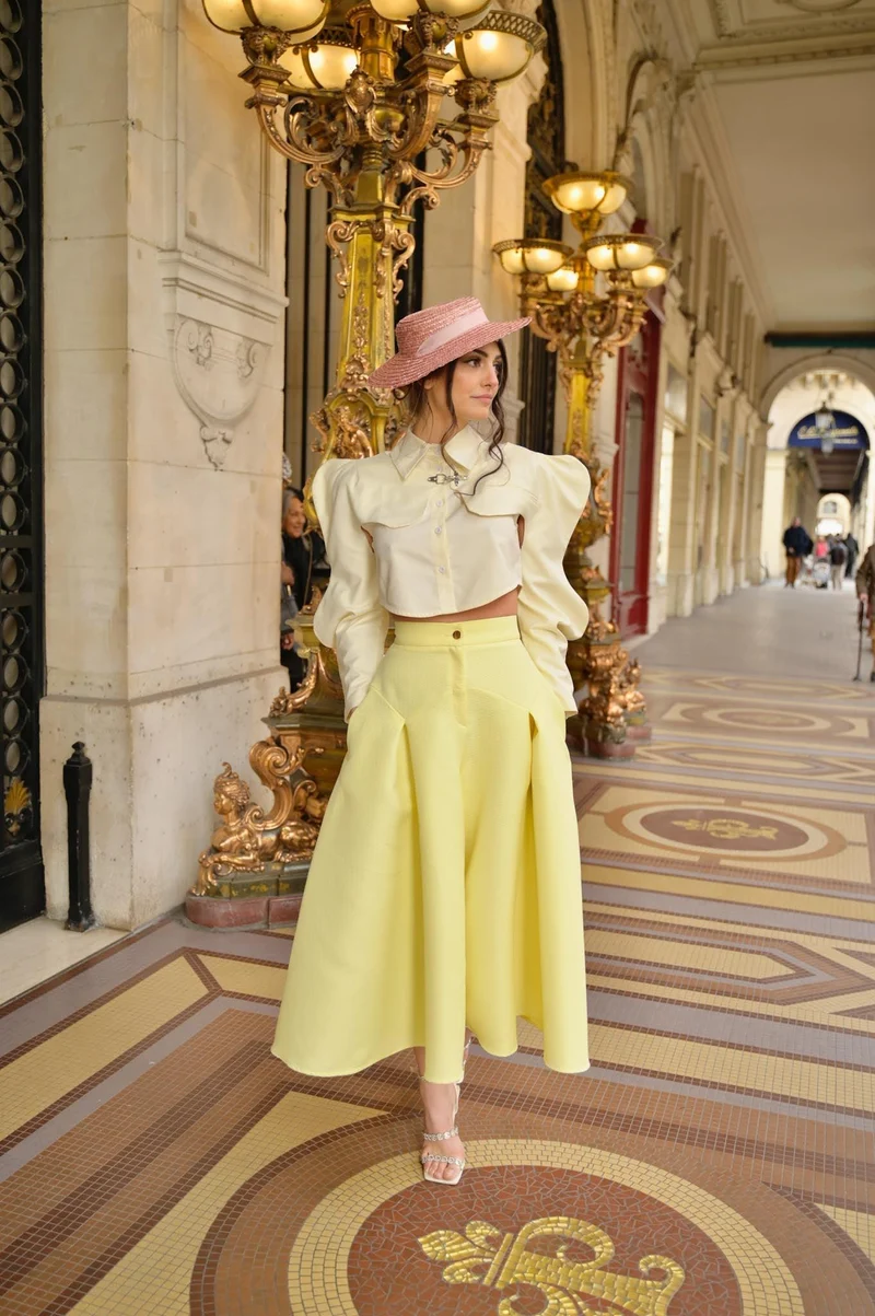 Jupe culotte Poca jaune