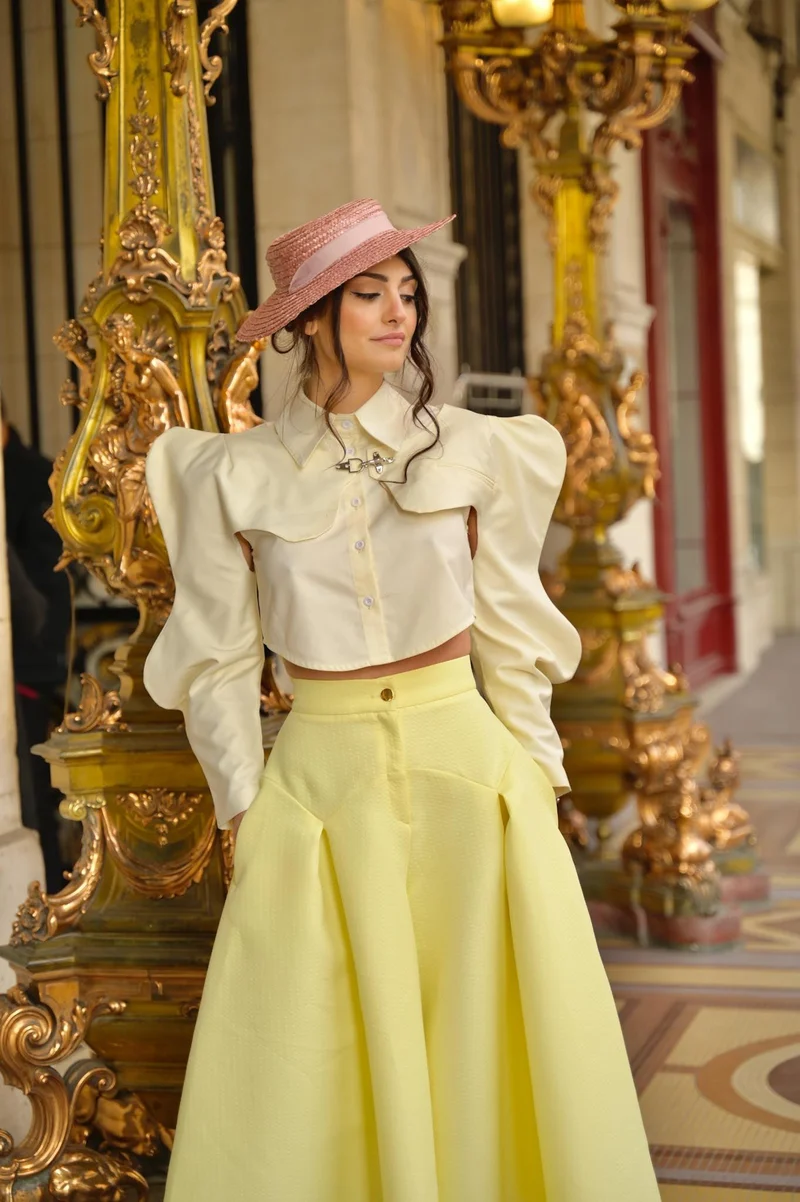 Jupe culotte Poca jaune