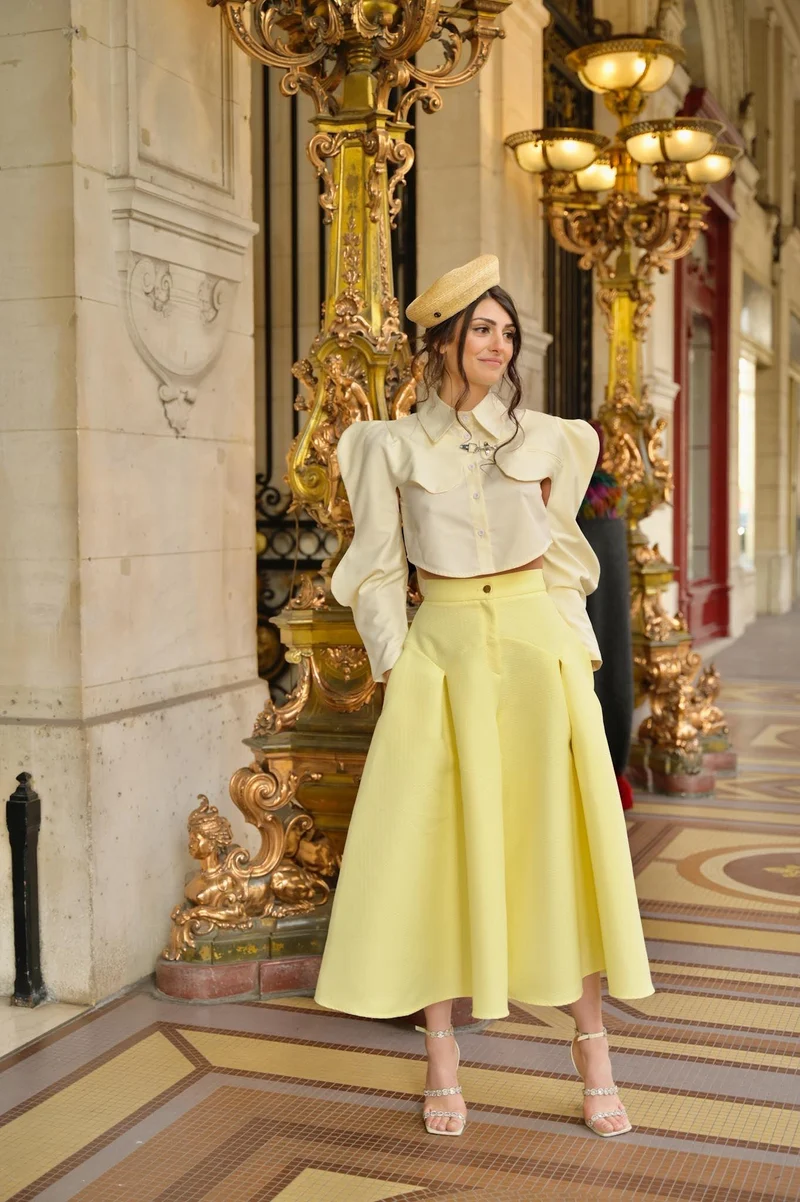 Jupe culotte Poca jaune