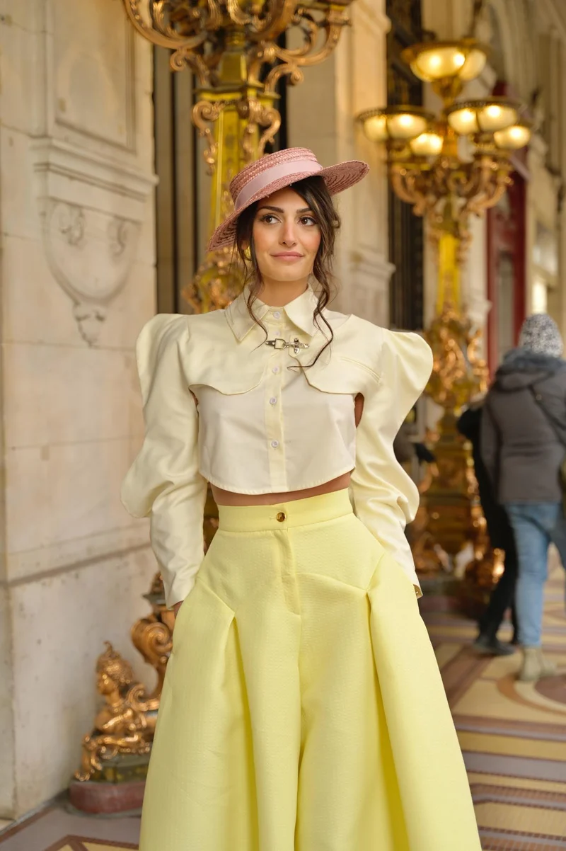 Jupe culotte Poca jaune