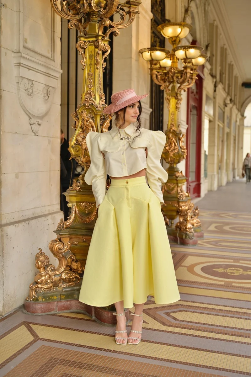 Jupe culotte Poca jaune