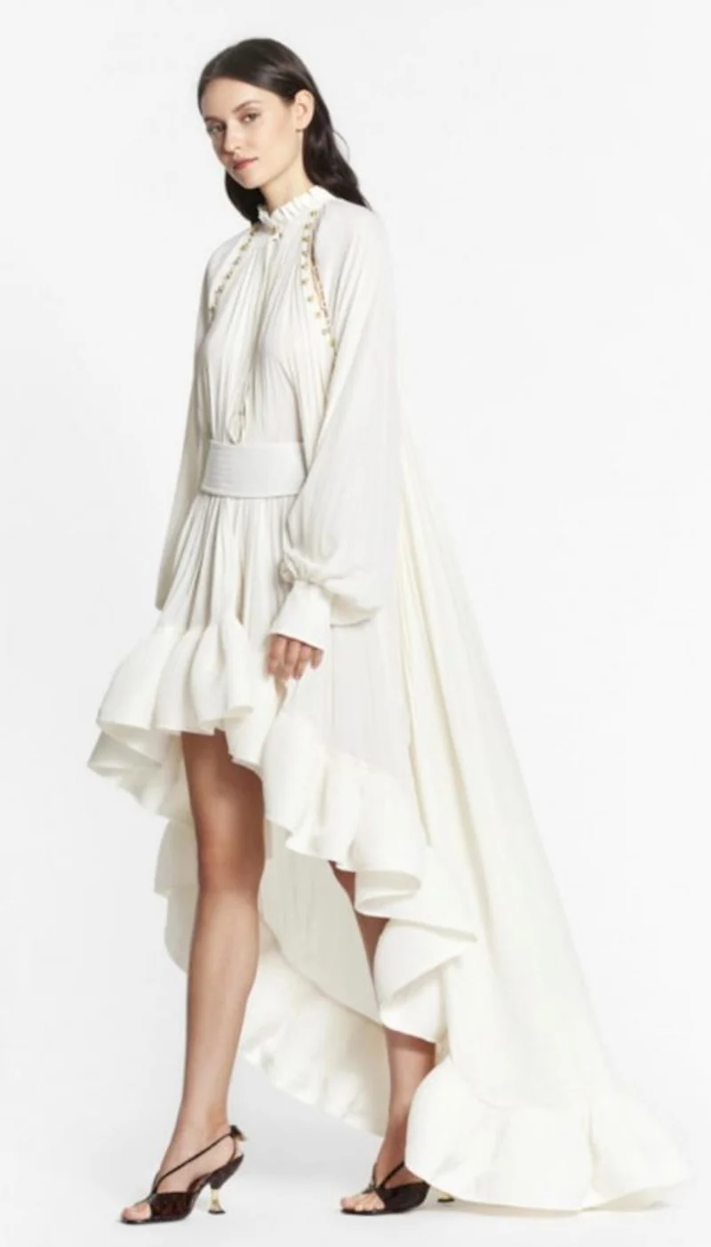 Robe asymétrique Lanvin blanche