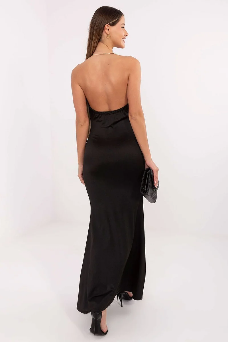 Robe de soirée longue dos nu noire