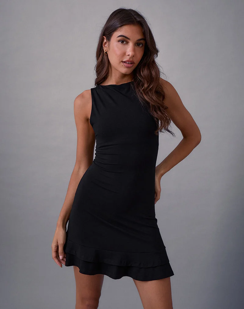 Mini robe dos nu Opaline en noir