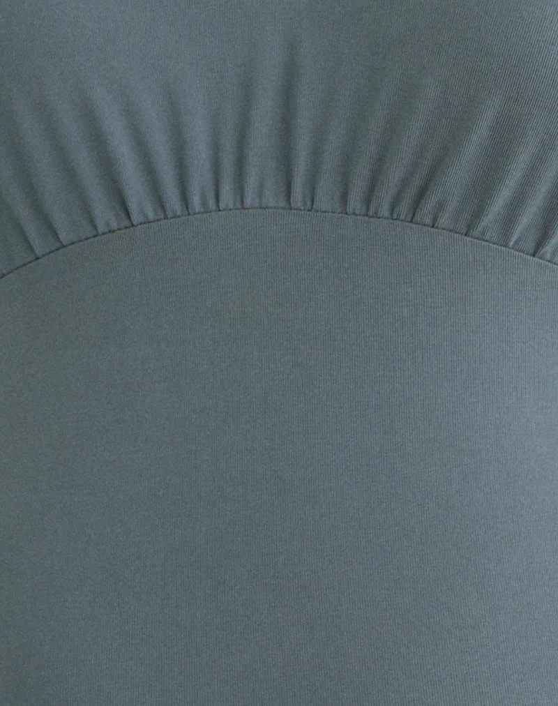 Top Romari, bleu cendré