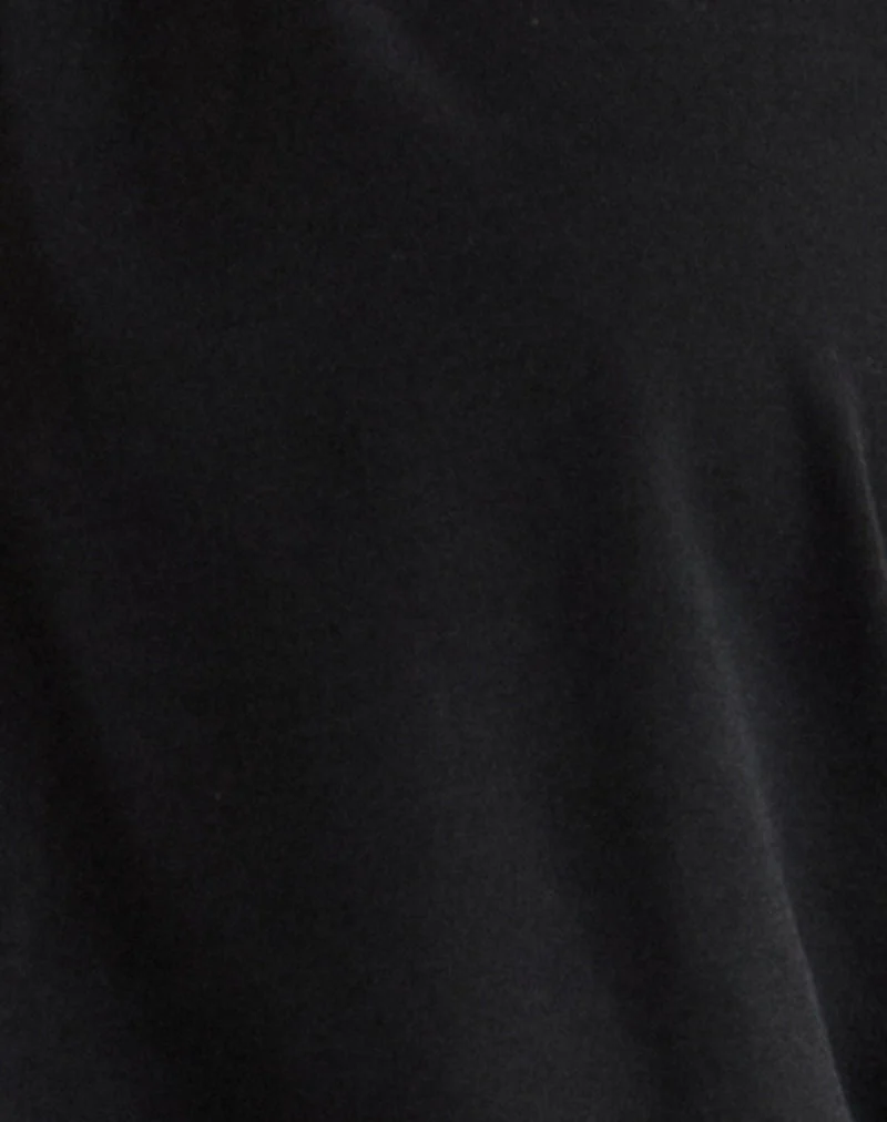 Karise Plunge Top in Cupro Black
