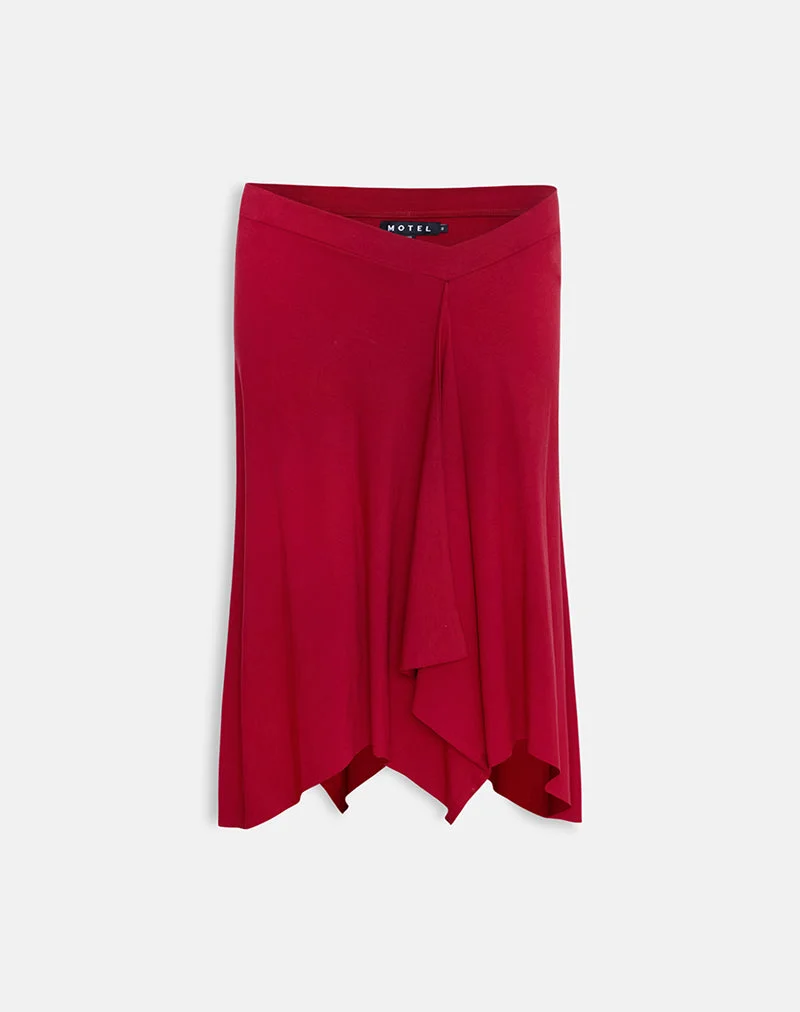 Jupe midi Esmeray, rouge adrénaline