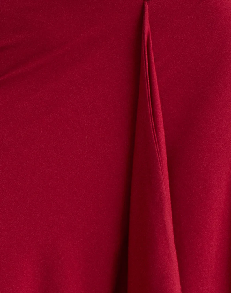Jupe midi Esmeray, rouge adrénaline