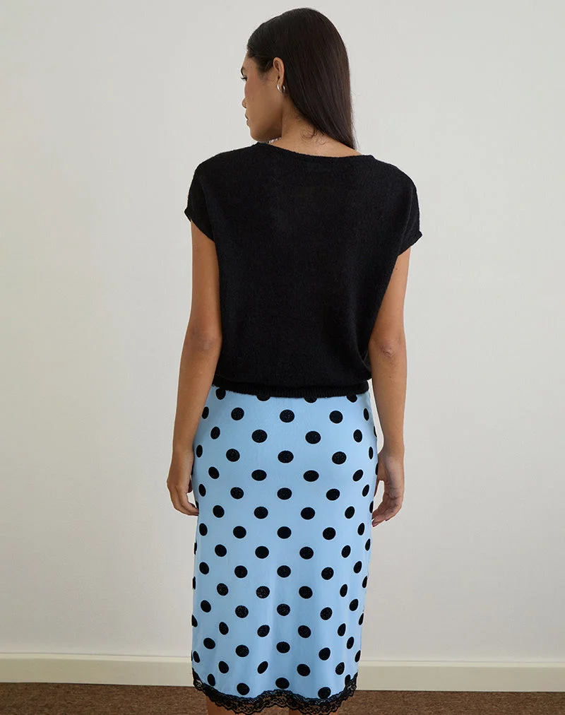 Sorin - Top à ceinture profonde en tricot noir